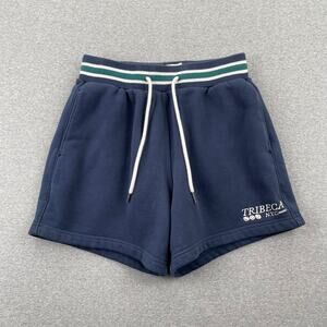Abercrombie & Fitch Fleece Sweat Shorts Women XS Blue Green Drawstring Retro
